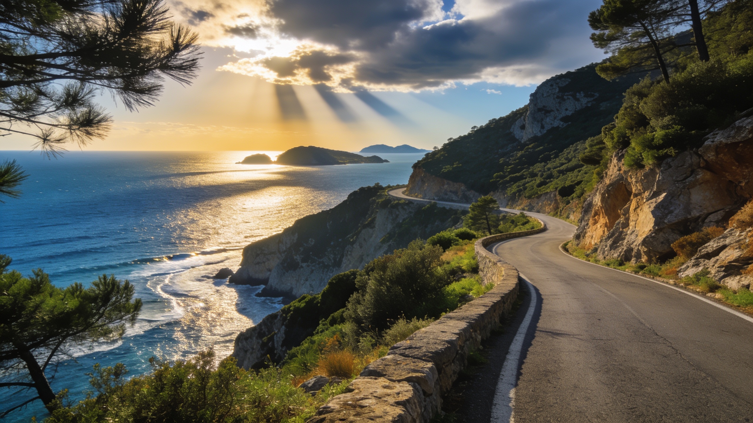 11. Estrada panorâmica sinuosa ao longo das falésias do Monte Argentario sobrejacentes ao mar Tirreno