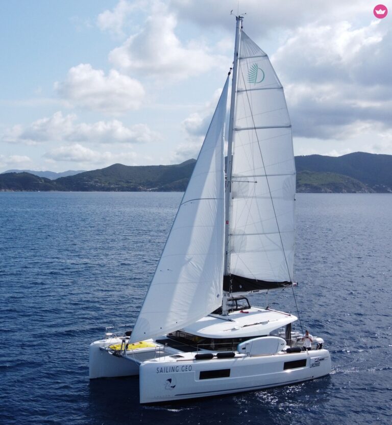 Lagoon 40 with skipper in Scarlino
